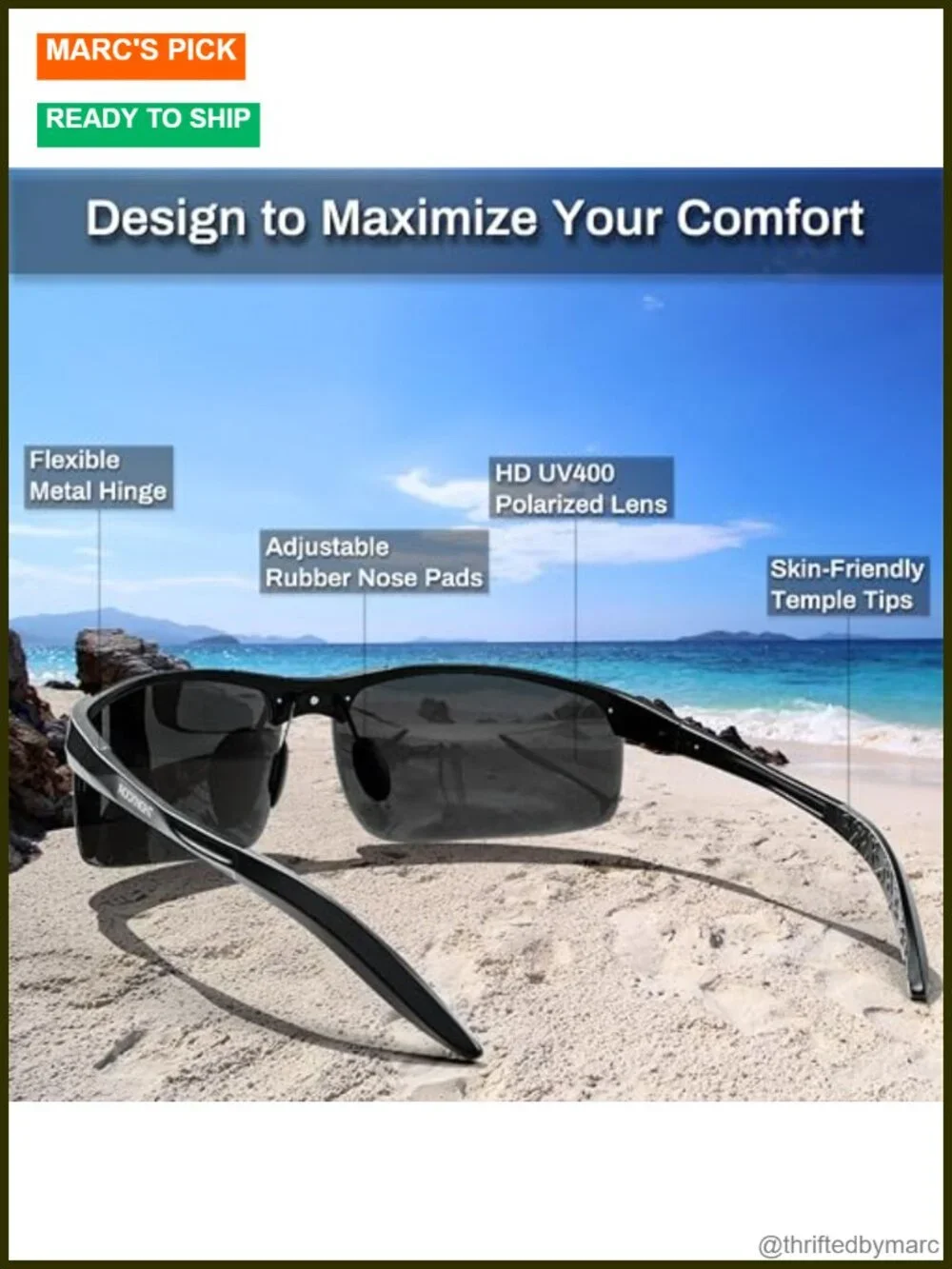 2 Pack Polarized UV400 Sunglasses Acetate +Al-Mg Frame Outdoor